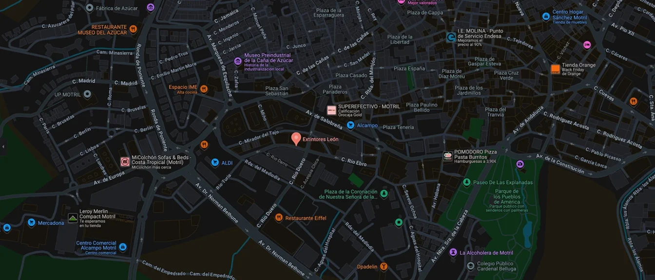 Localización de Extintores León en Google Maps
